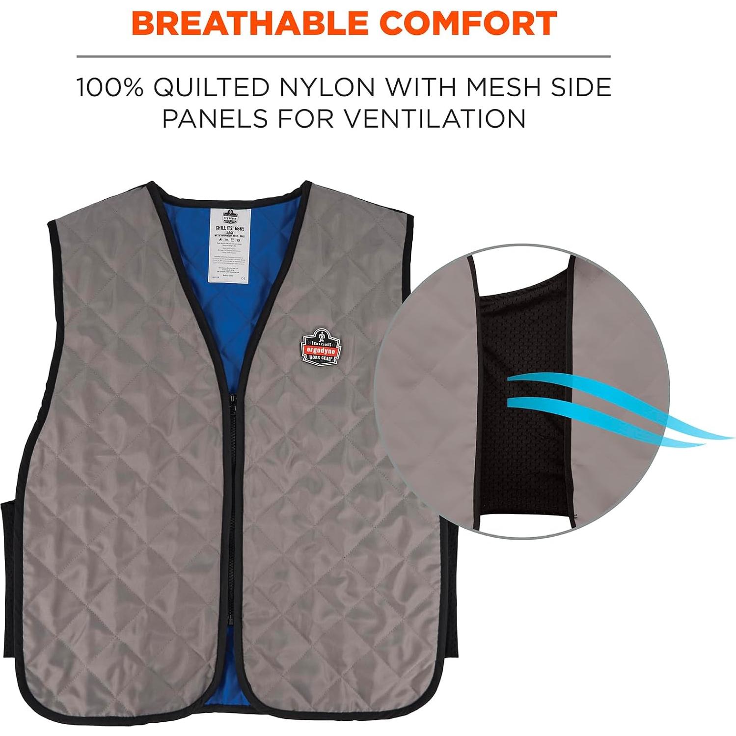 Chaleco Evaporativo Chill-Its 6665 para Hombres X-Large Gris