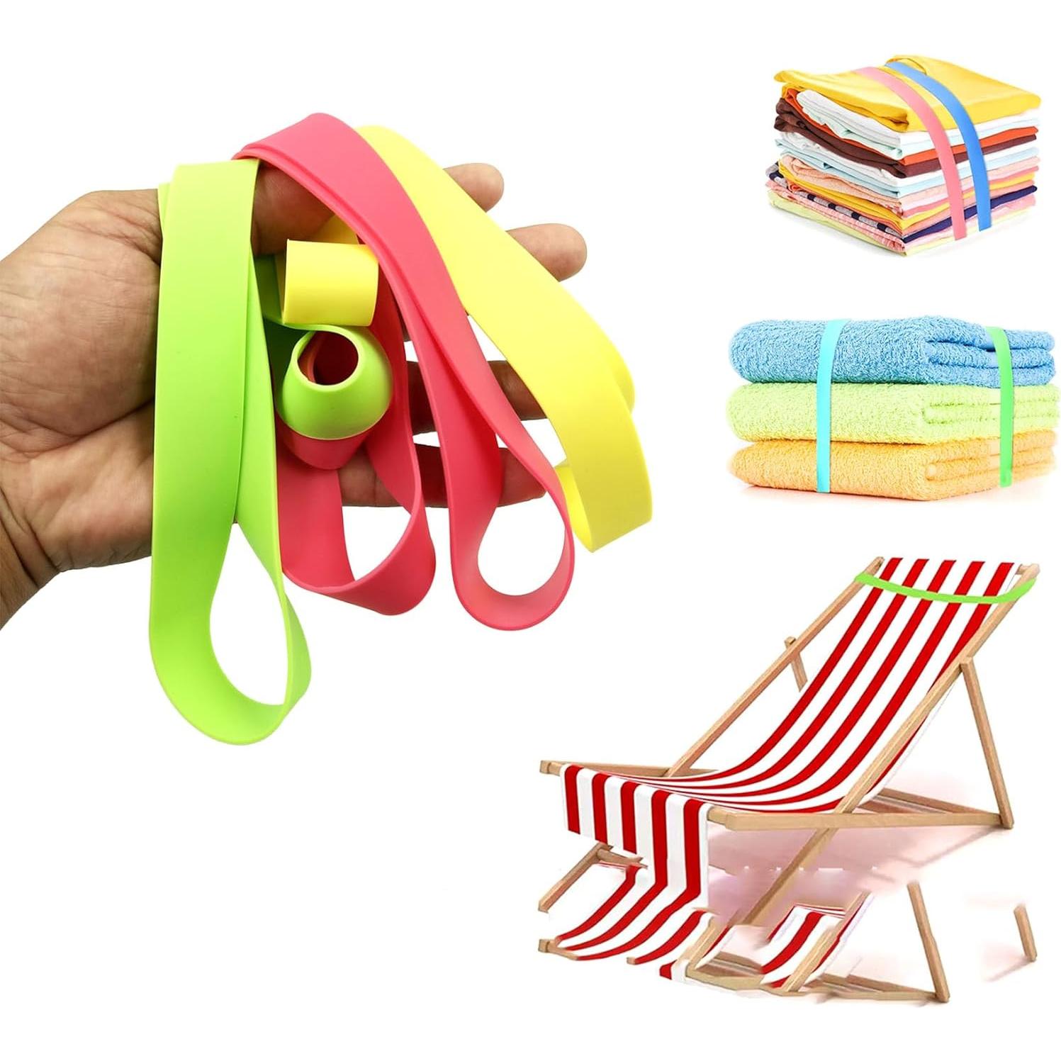 Bandas de Toalla de Playa YIKANGHENG 6 Pcs 90 cm Silicona