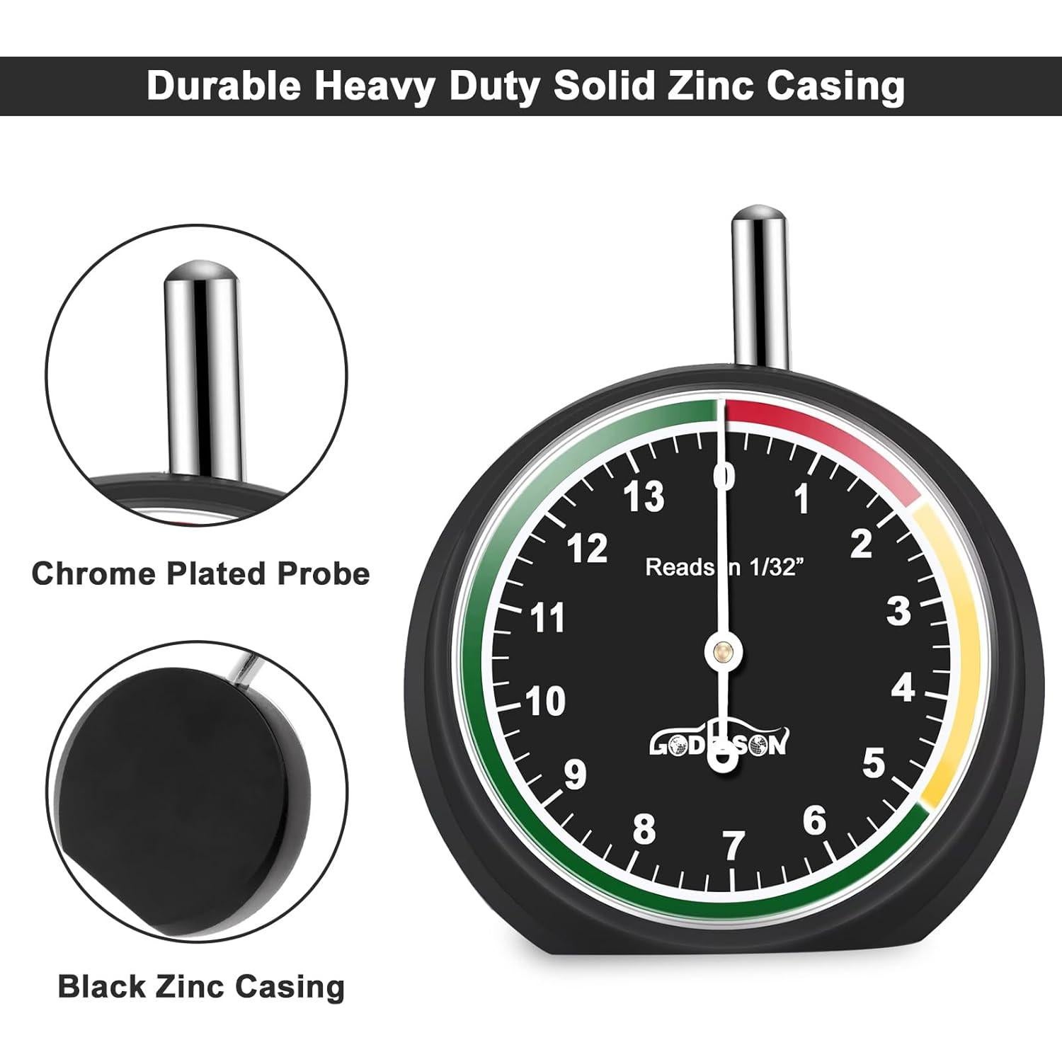 Medidor de Profundidad de Neumático GODESON 0.79 cm Dial