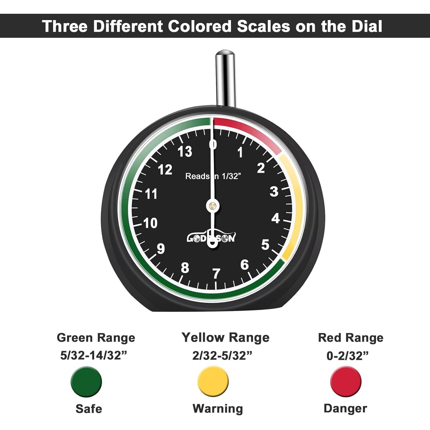 Medidor de Profundidad de Neumático GODESON 0.79 cm Dial