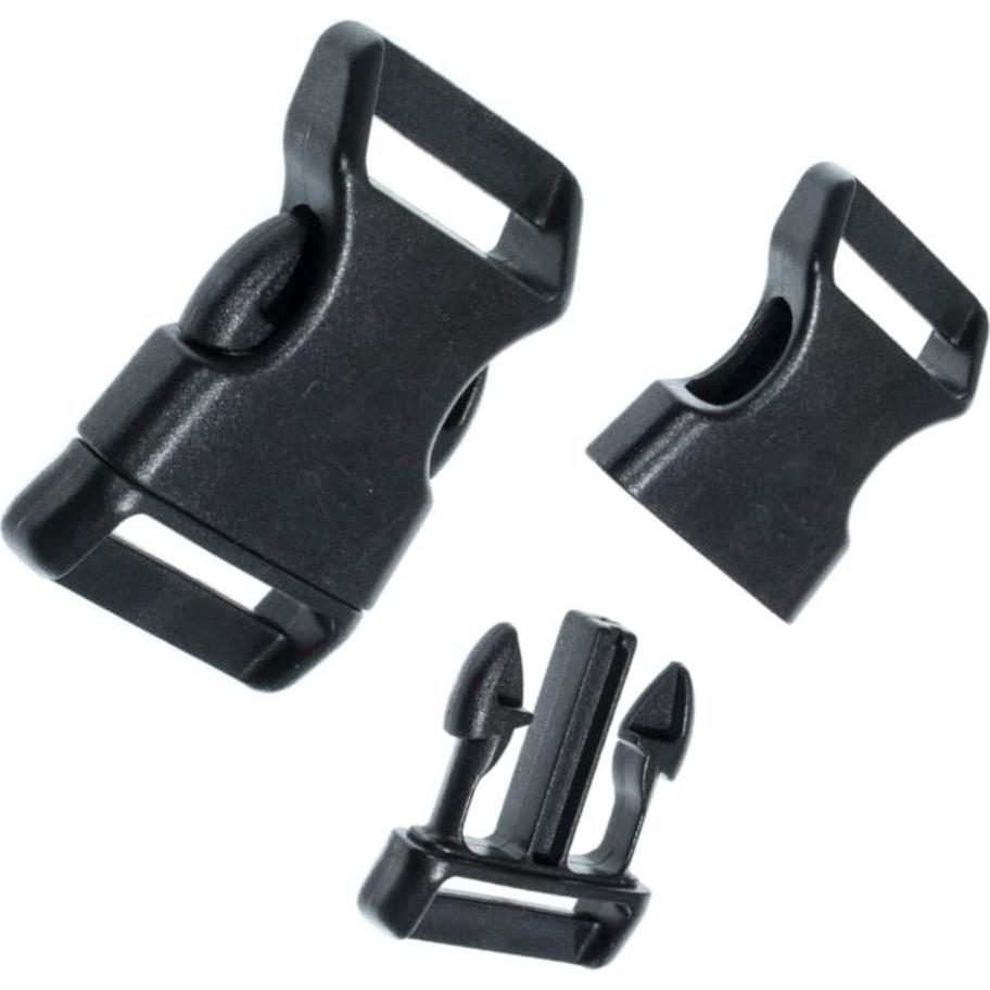Hebillas de liberación lateral Paracord Planet 1" negro 25 unidades