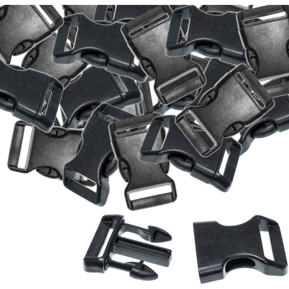 Hebillas de liberación lateral Paracord Planet 1" negro 25 unidades