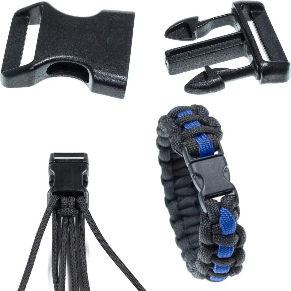 Hebillas de liberación lateral Paracord Planet 1" negro 25 unidades