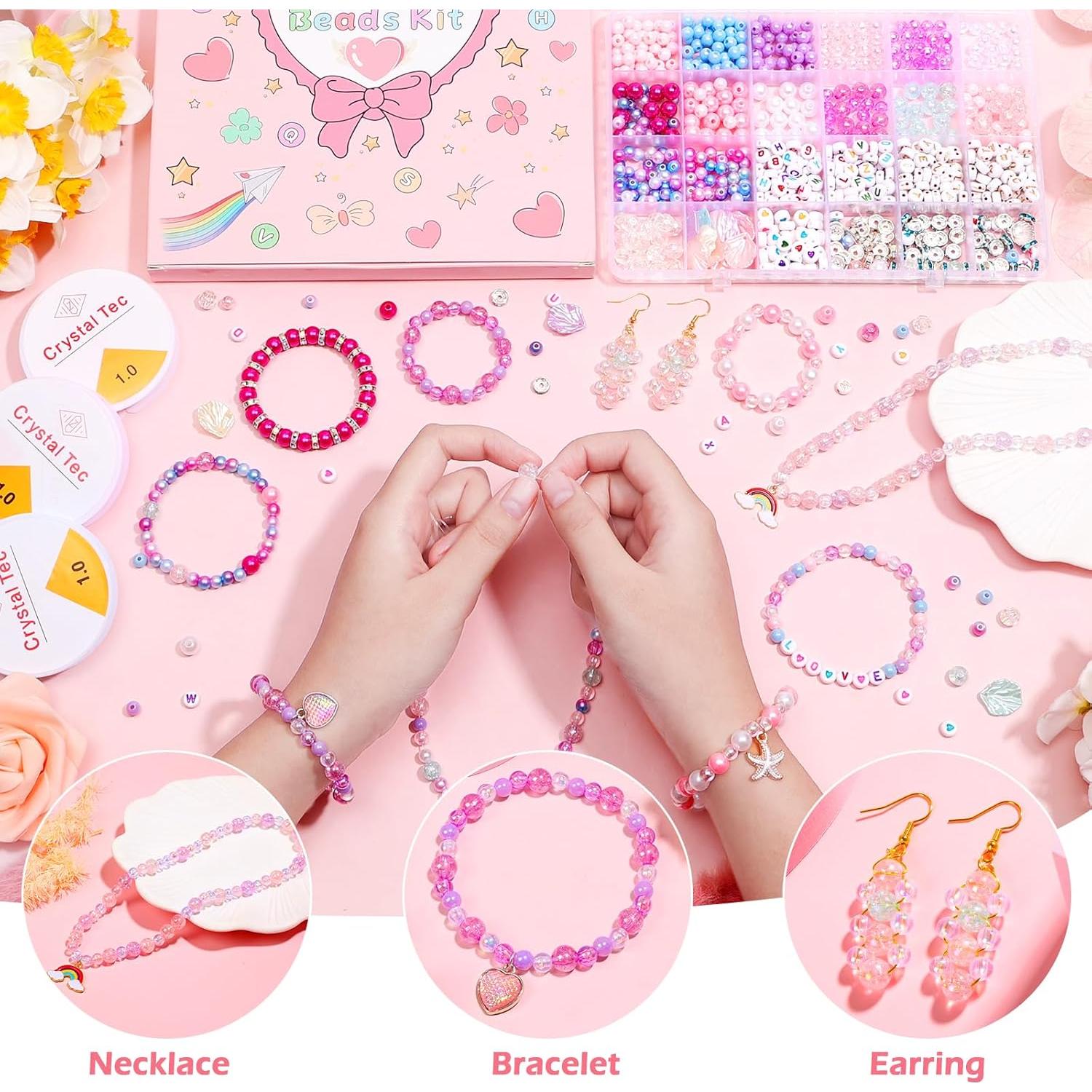 Kit de Fabricación de Pulseras Qinzave 1074 Piezas DIY