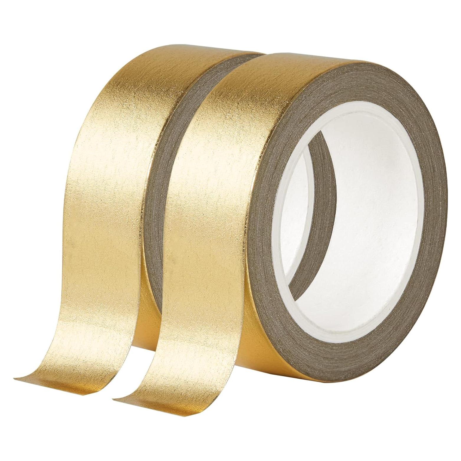 Cinta Washi Dorada QDiShi 2 Rollos 15mm x 10m Decorativa