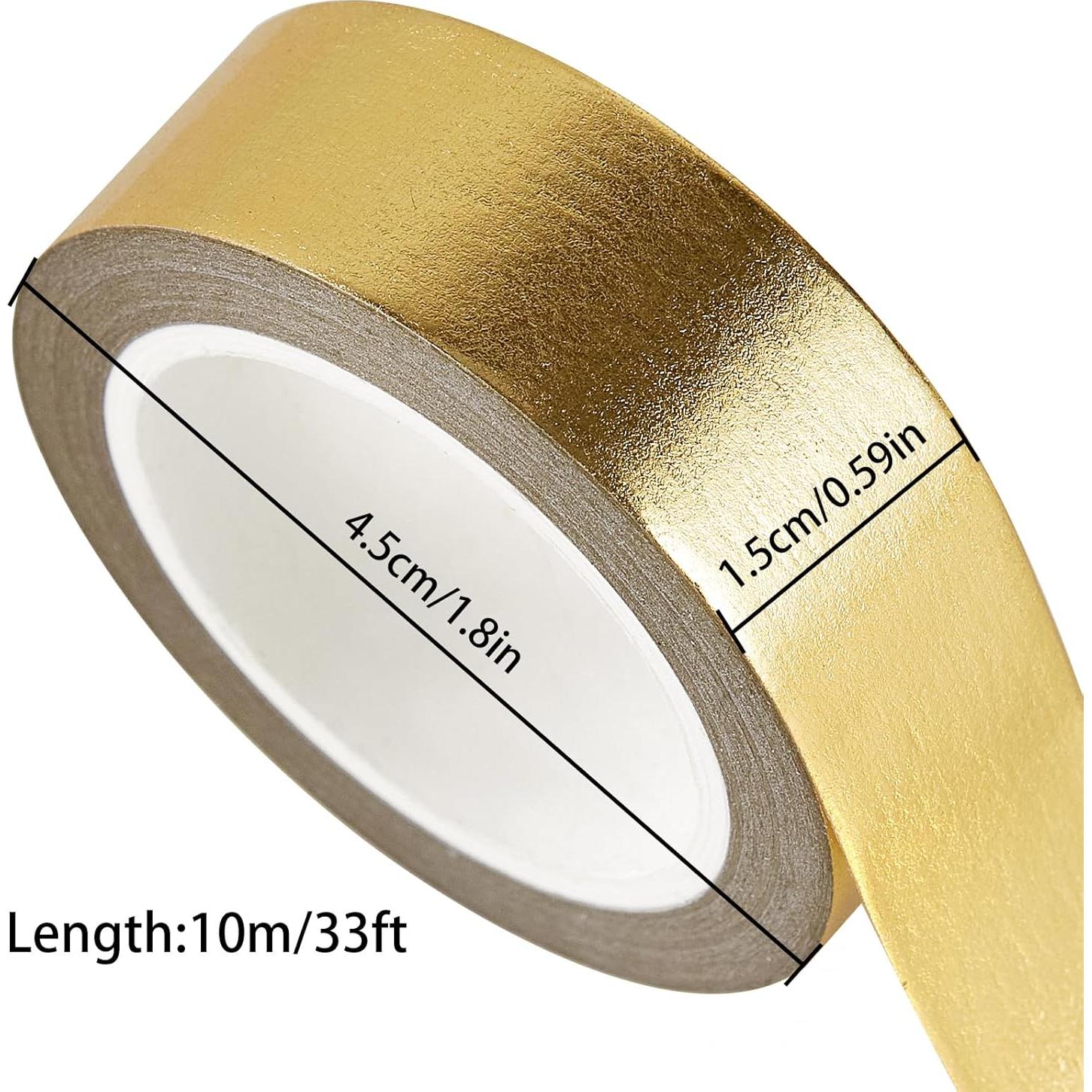 Cinta Washi Dorada QDiShi 2 Rollos 15mm x 10m Decorativa