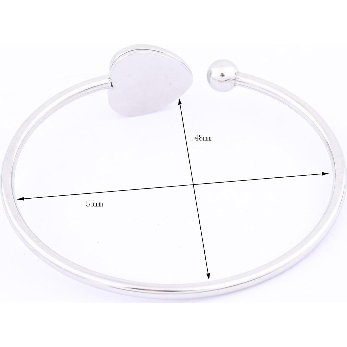 5 Piezas Base de Pulsera Ajustable Reidgaller Acero Inoxidable 12mm