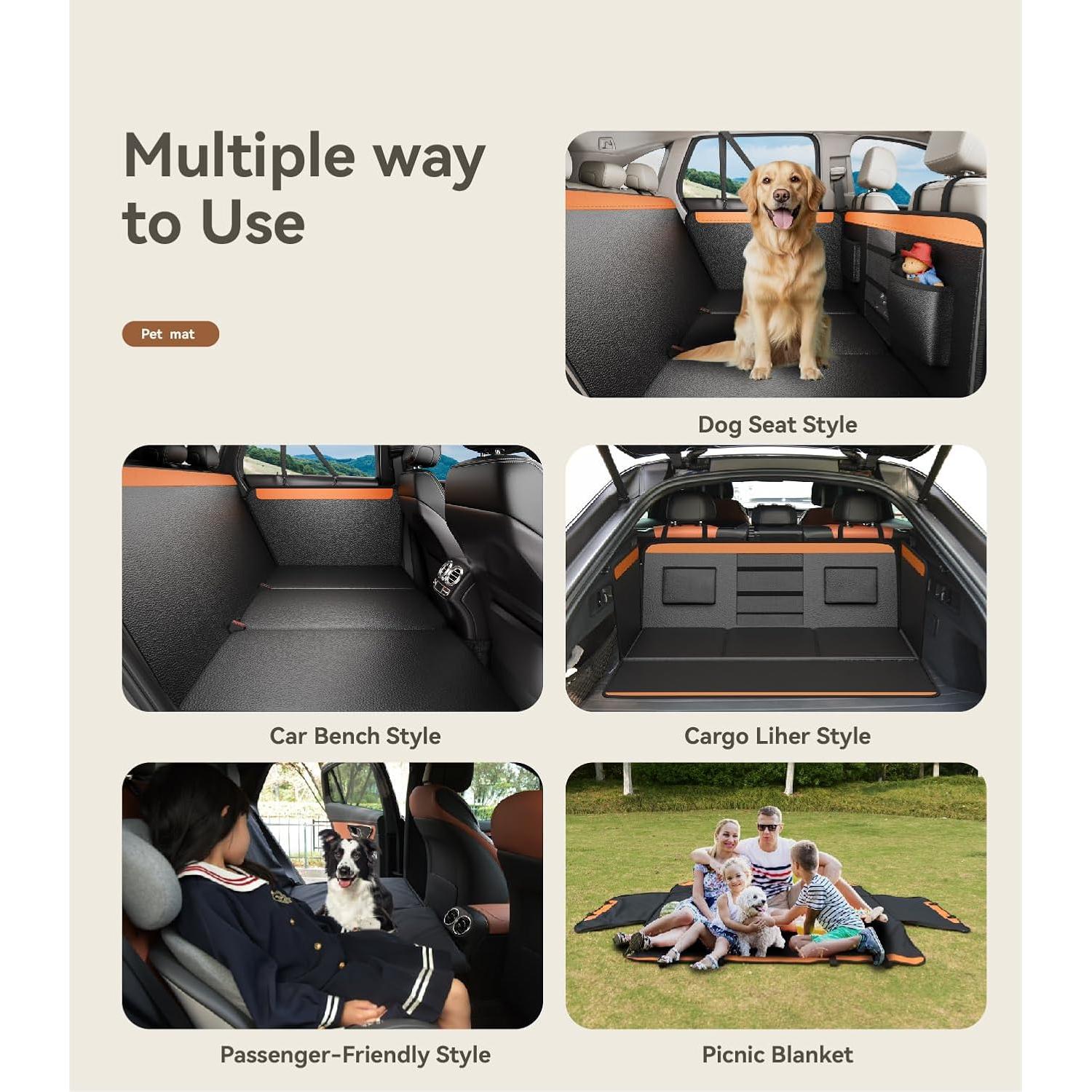 Extensor de Asiento Trasero para Perros Letsenjoy 139.7x63.5cm