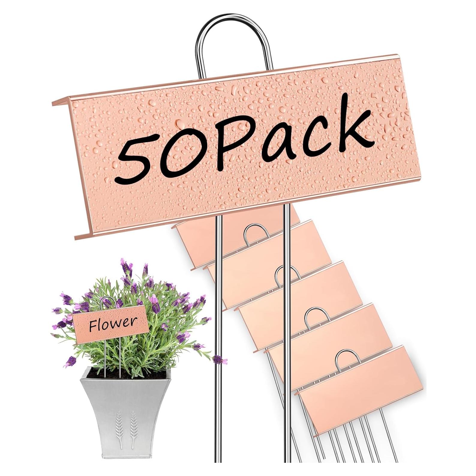 Etiquetas de Jardín WSICSE 50 Piezas Metal Impermeables 26.9 cm
