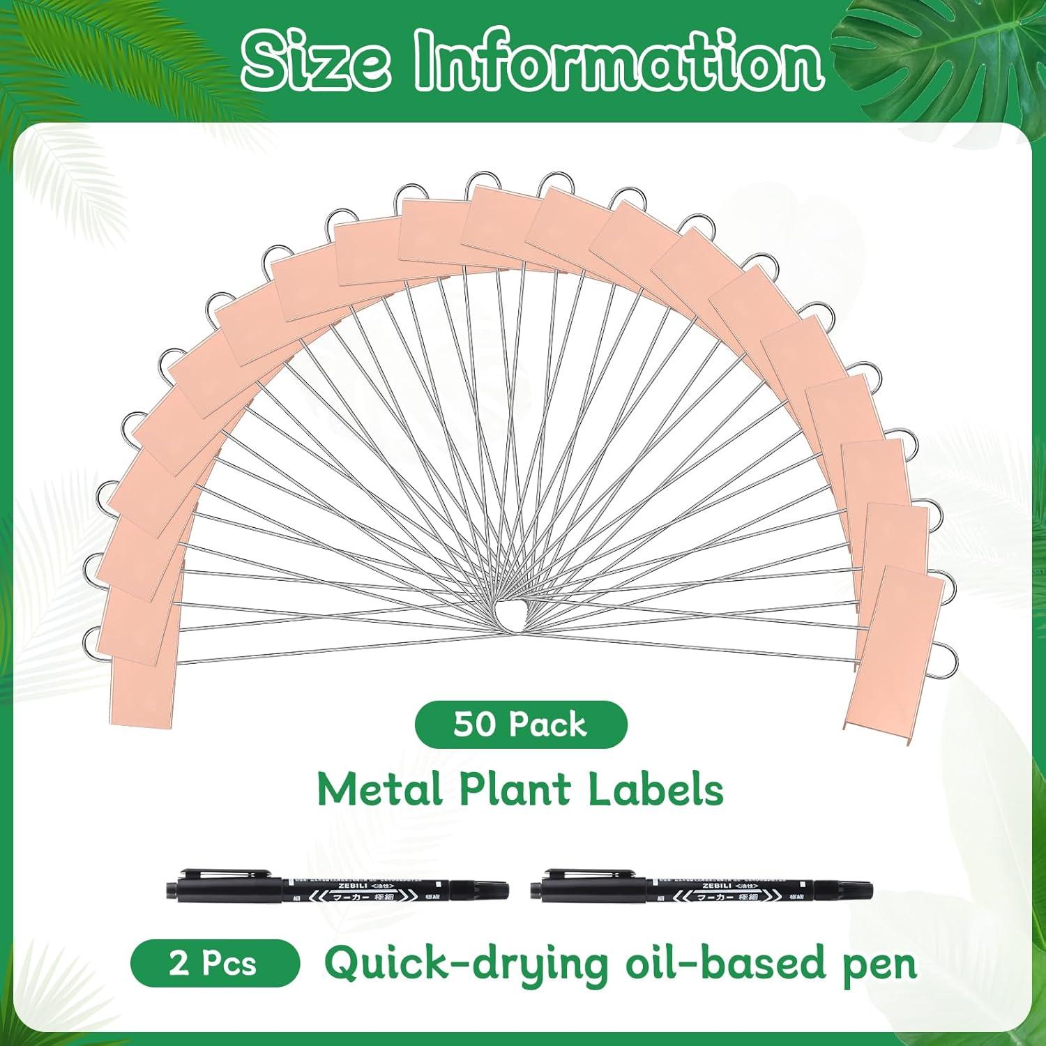Etiquetas de Jardín WSICSE 50 Piezas Metal Impermeables 26.9 cm