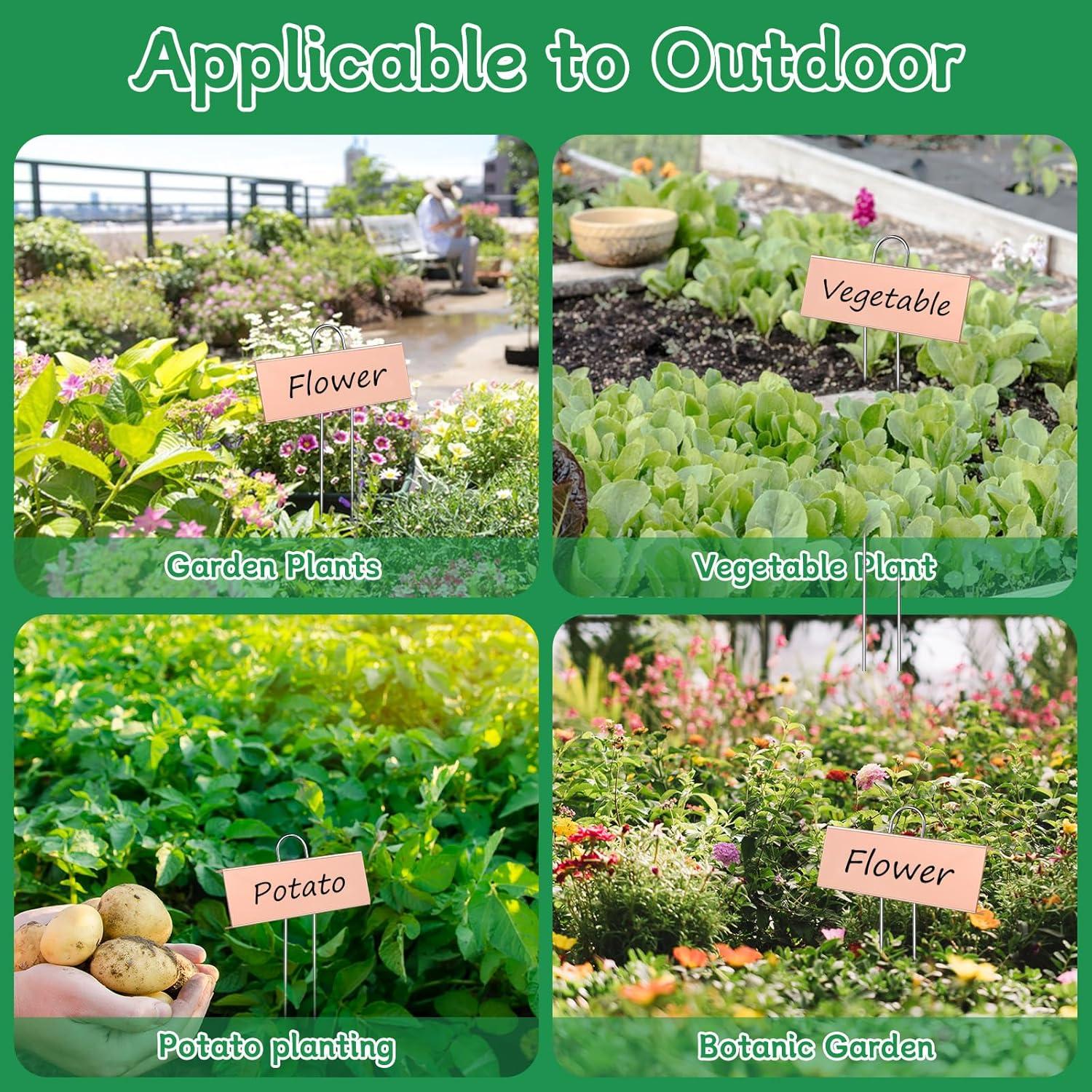 Etiquetas de Jardín WSICSE 50 Piezas Metal Impermeables 26.9 cm