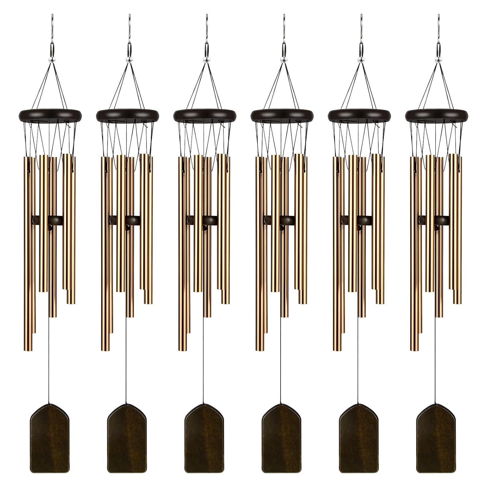 Campanas de Viento Yahenda 6 Piezas 69.85 cm Aluminio Negro