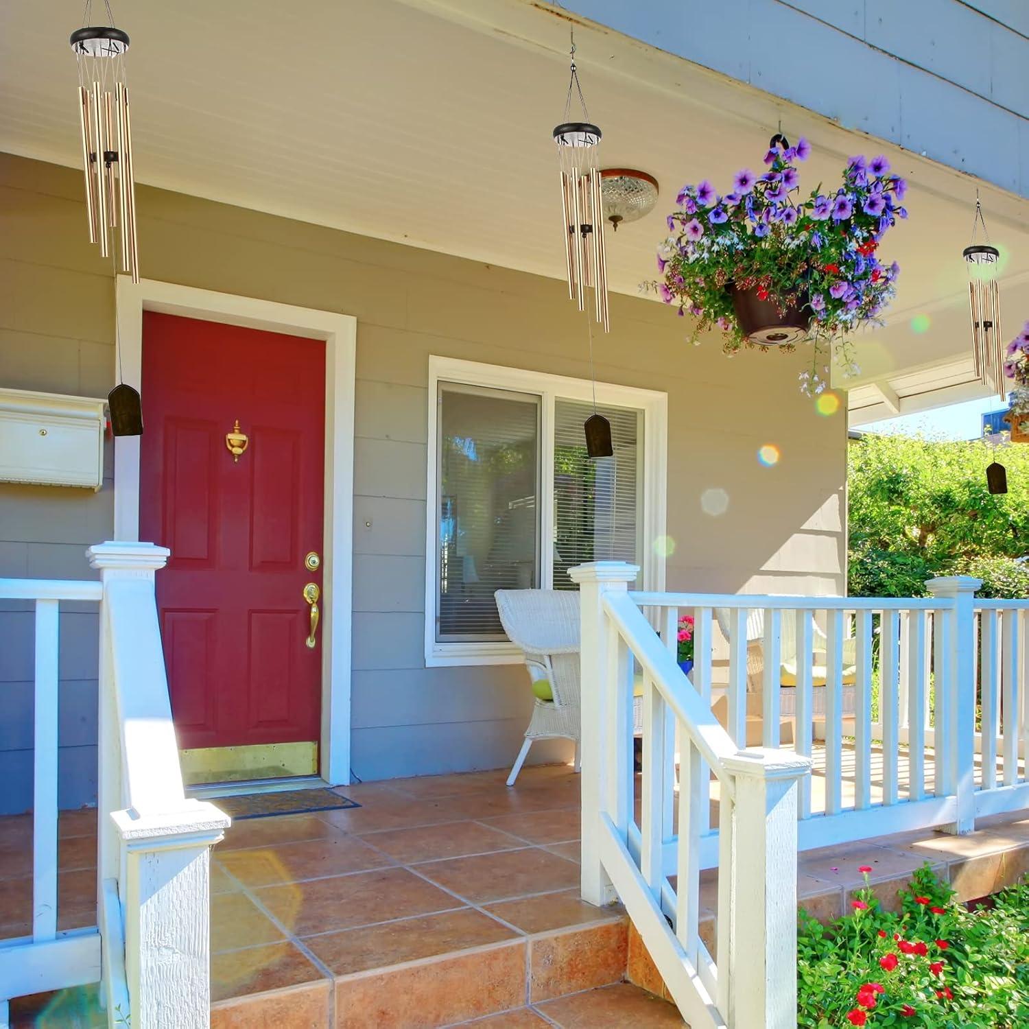 Campanas de Viento Yahenda 6 Piezas 69.85 cm Aluminio Negro