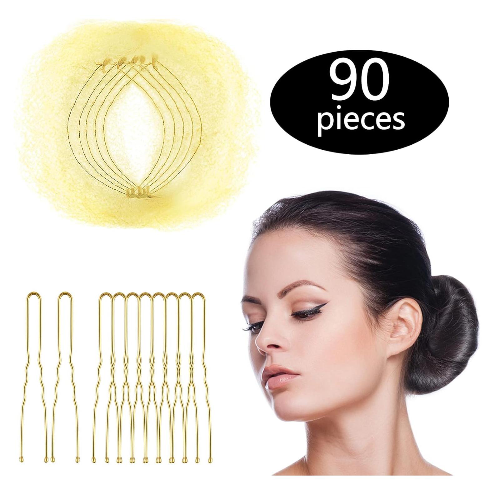 Redes para Moño de Cabello Zonon Beige + 40 Pines U