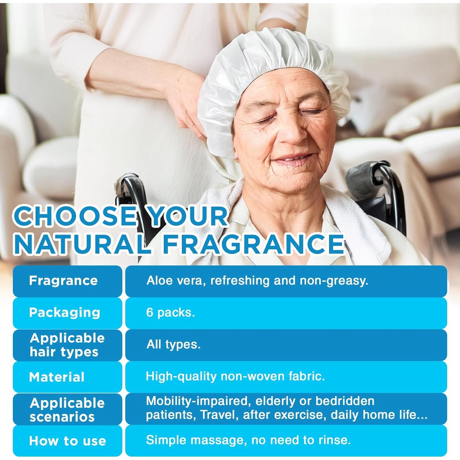 Gorro de Champú Sin Agua OK TAPE Aloe Vera - 6 Paquetes