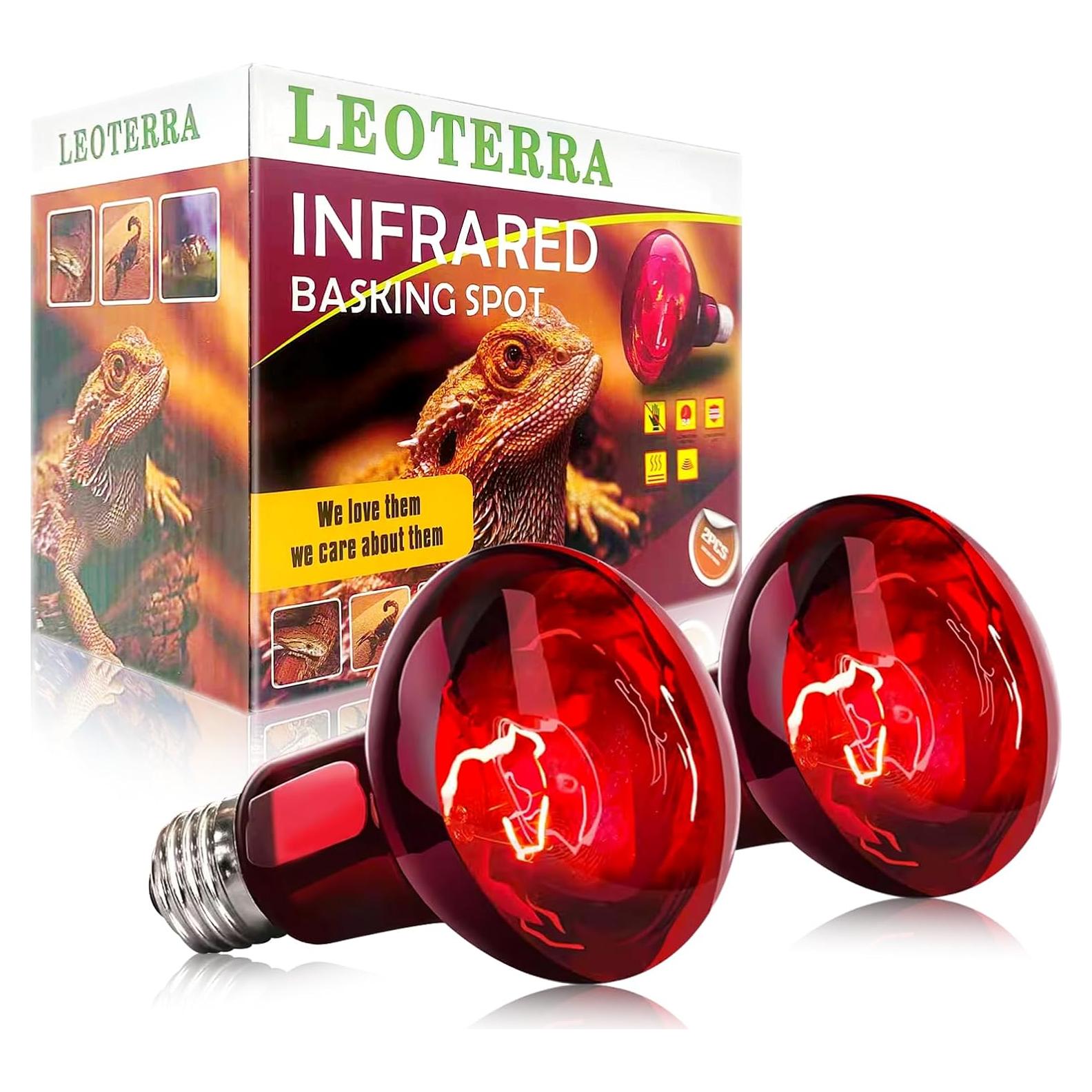 Bombilla de Calor Nocturna Roja Leoterra 50W 2PACK para Reptiles
