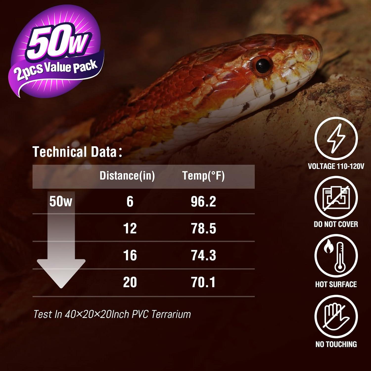 Bombilla de Calor Nocturna Roja Leoterra 50W 2PACK para Reptiles