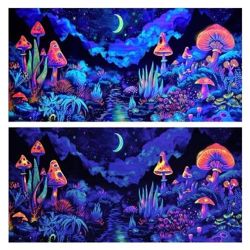 Fondo de Acuario Dtekoj 60x30cm Luz Negra UV Bosque Montaña
