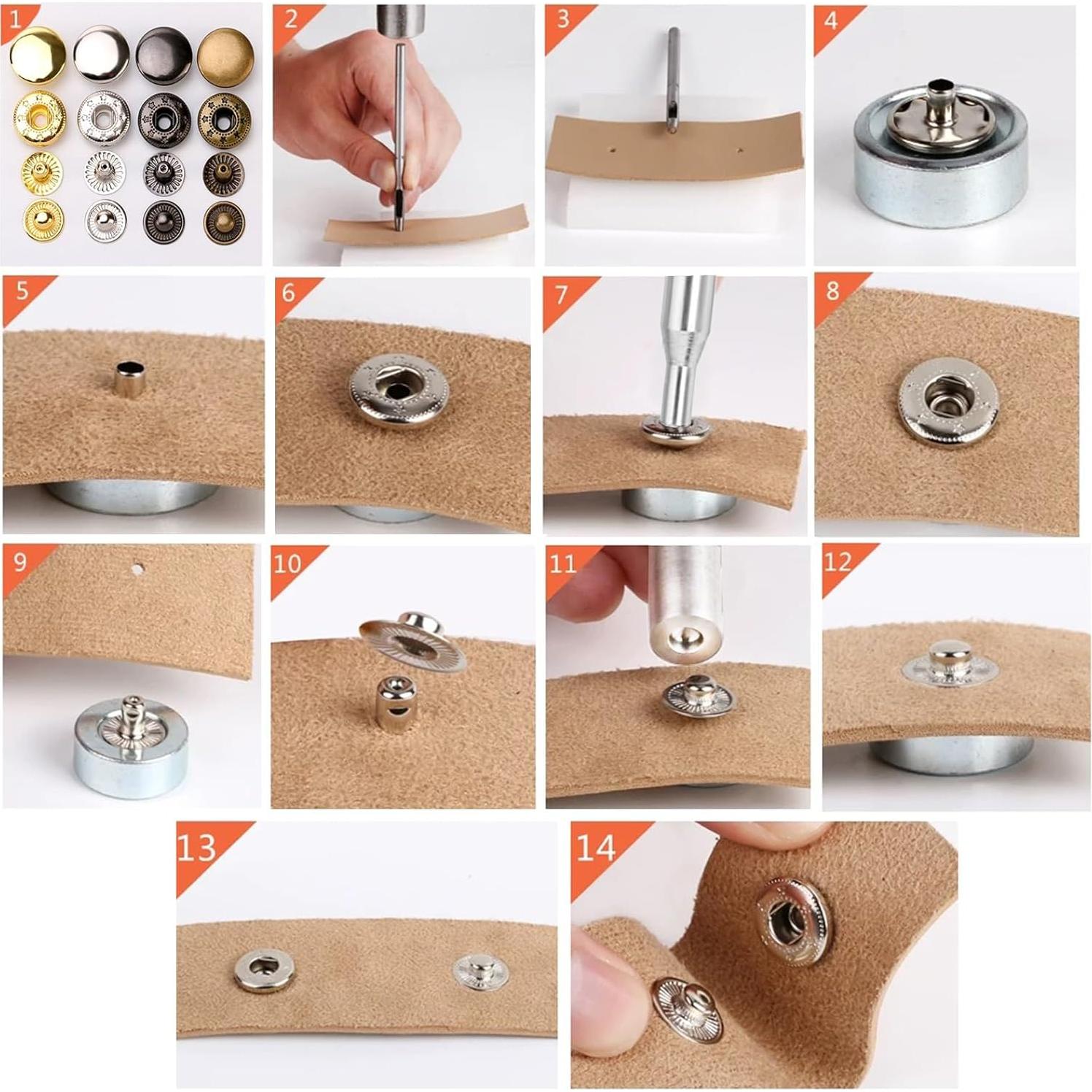 Kit de Broches a Presión MIFOLEU 12.5mm 486PCS Acero Inoxidable