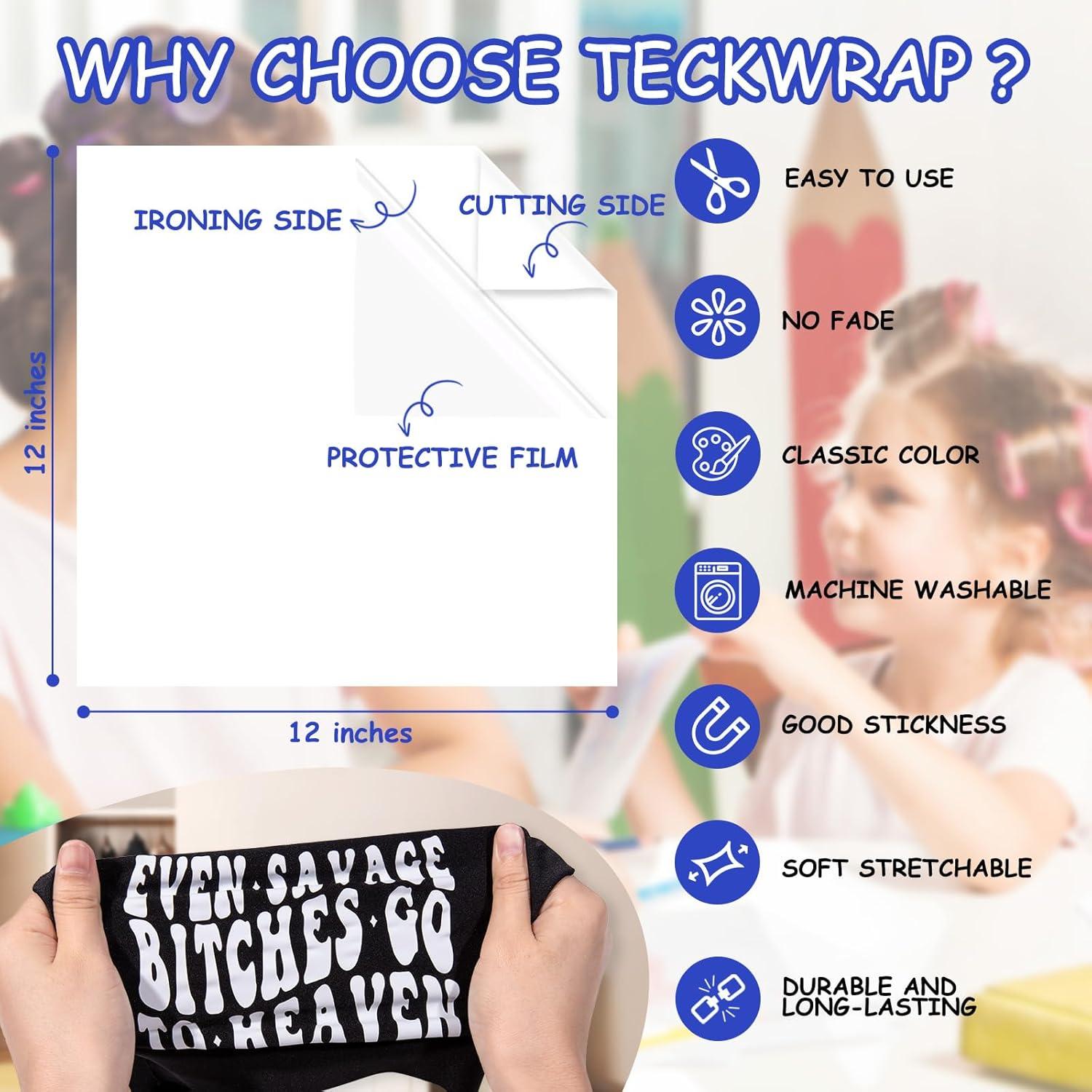 Vinilo de Transferencia de Calor TECKWRAP 24 Hojas 30.48x30.48cm Blanco