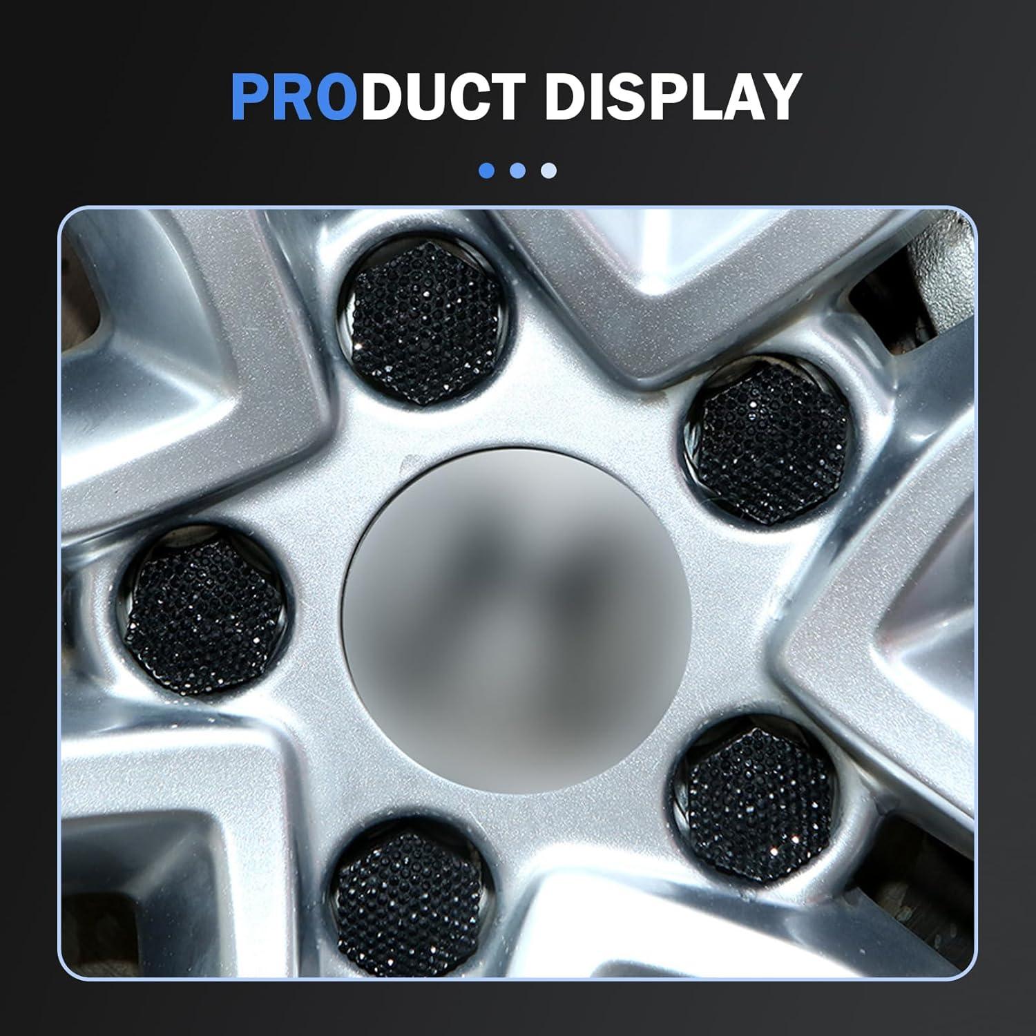 Cubiertas de Tuercas de Rueda Diamall 17mm 20 PCS Negro