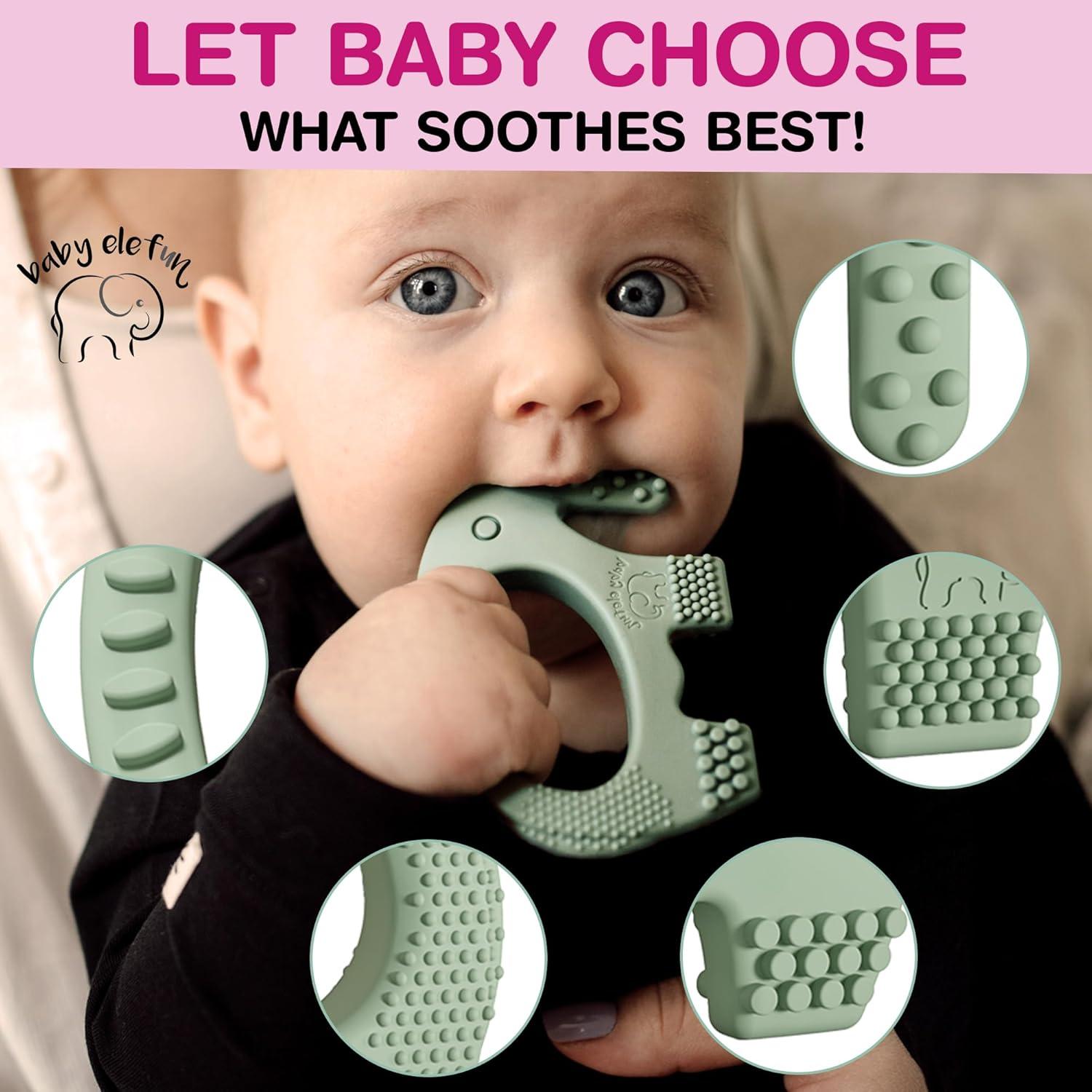 Mordedor de Dentición Baby Elefun 0-6 Meses Silicona Oliva