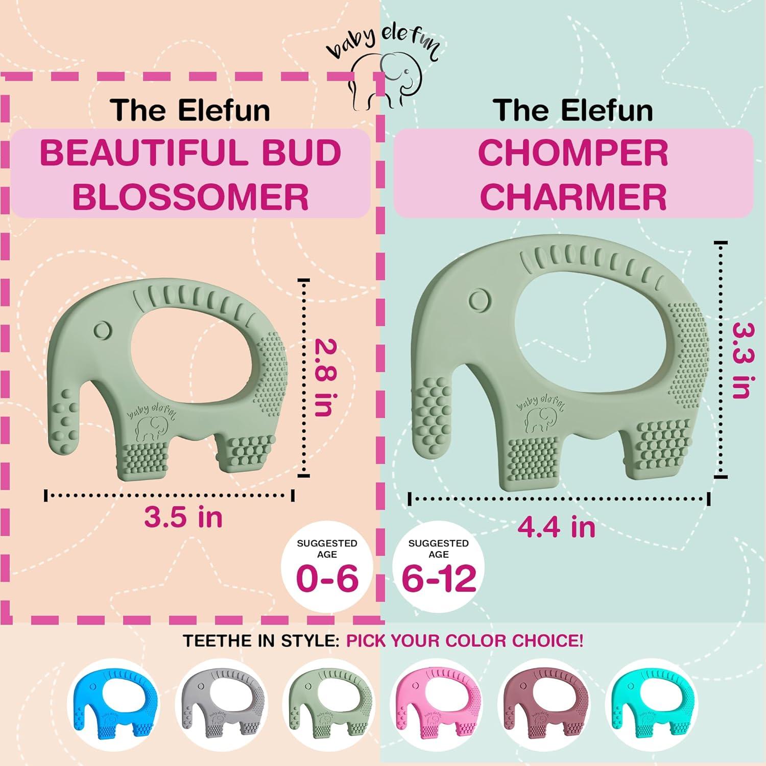 Mordedor de Dentición Baby Elefun 0-6 Meses Silicona Oliva