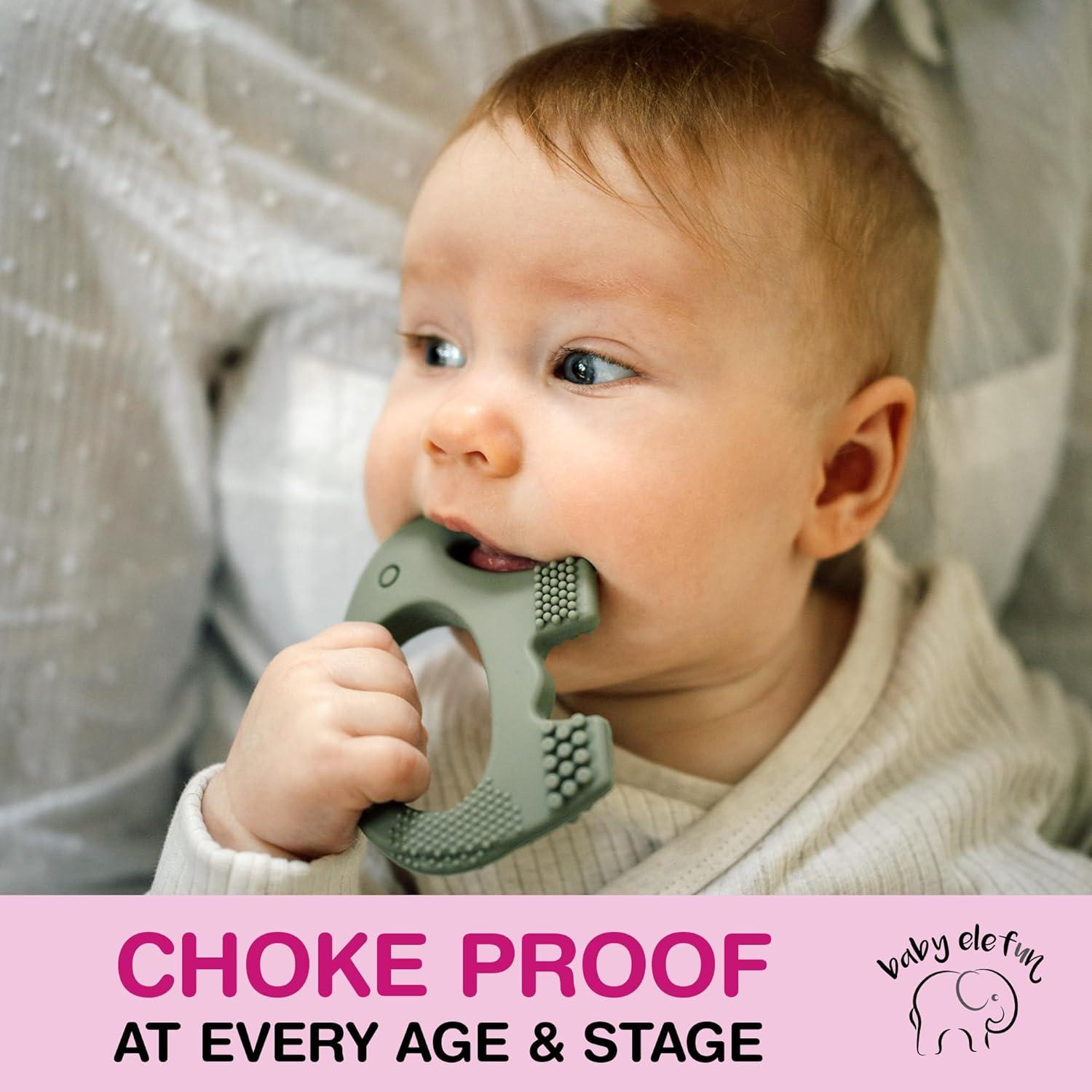 Mordedor de Dentición Baby Elefun 0-6 Meses Silicona Oliva