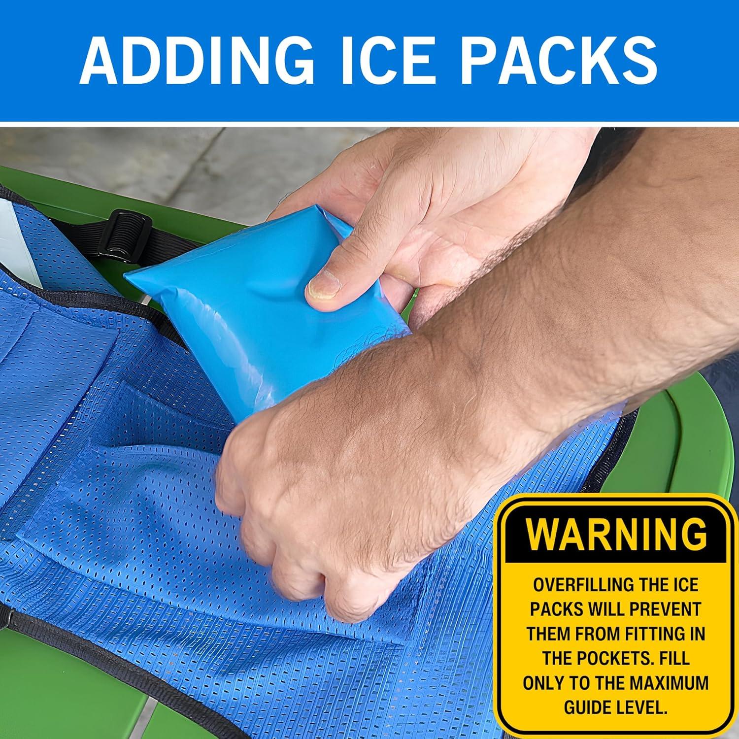 Chaleco Refrigerante New Home Innovations S-XXL 8 Paquetes Hielo