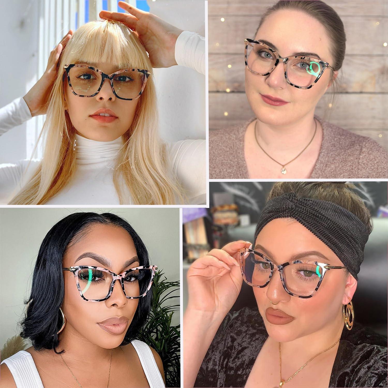 Gafas de Luz Azul Zeelool FX0206 Rosa Floral para Mujeres