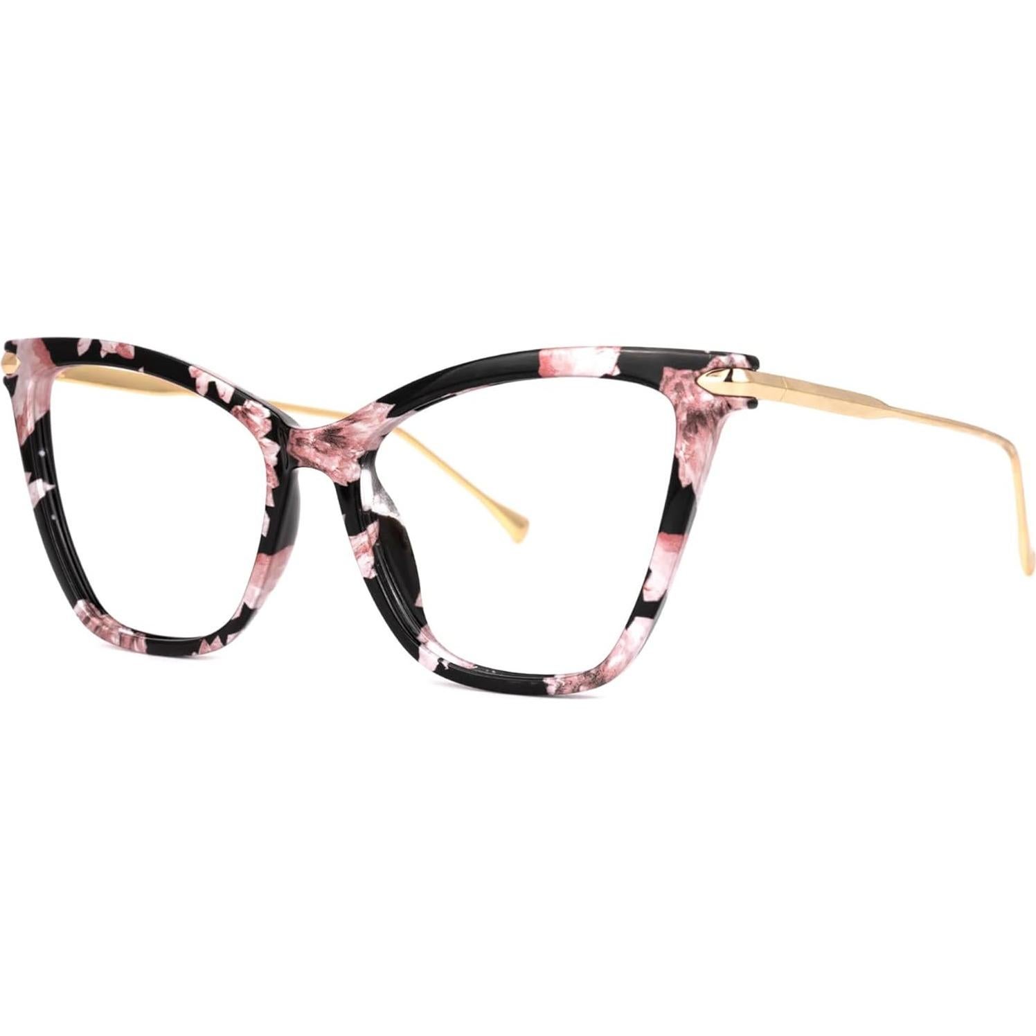 Gafas de Luz Azul Zeelool FX0206 Rosa Floral para Mujeres