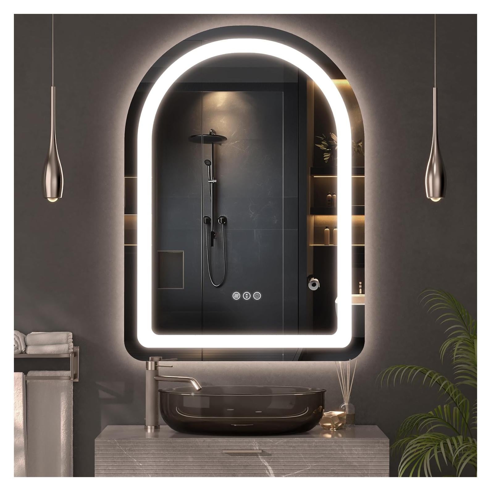 Espejo de Baño LED Hasipu 50x71 cm con Sensor Táctil y 3 Colores