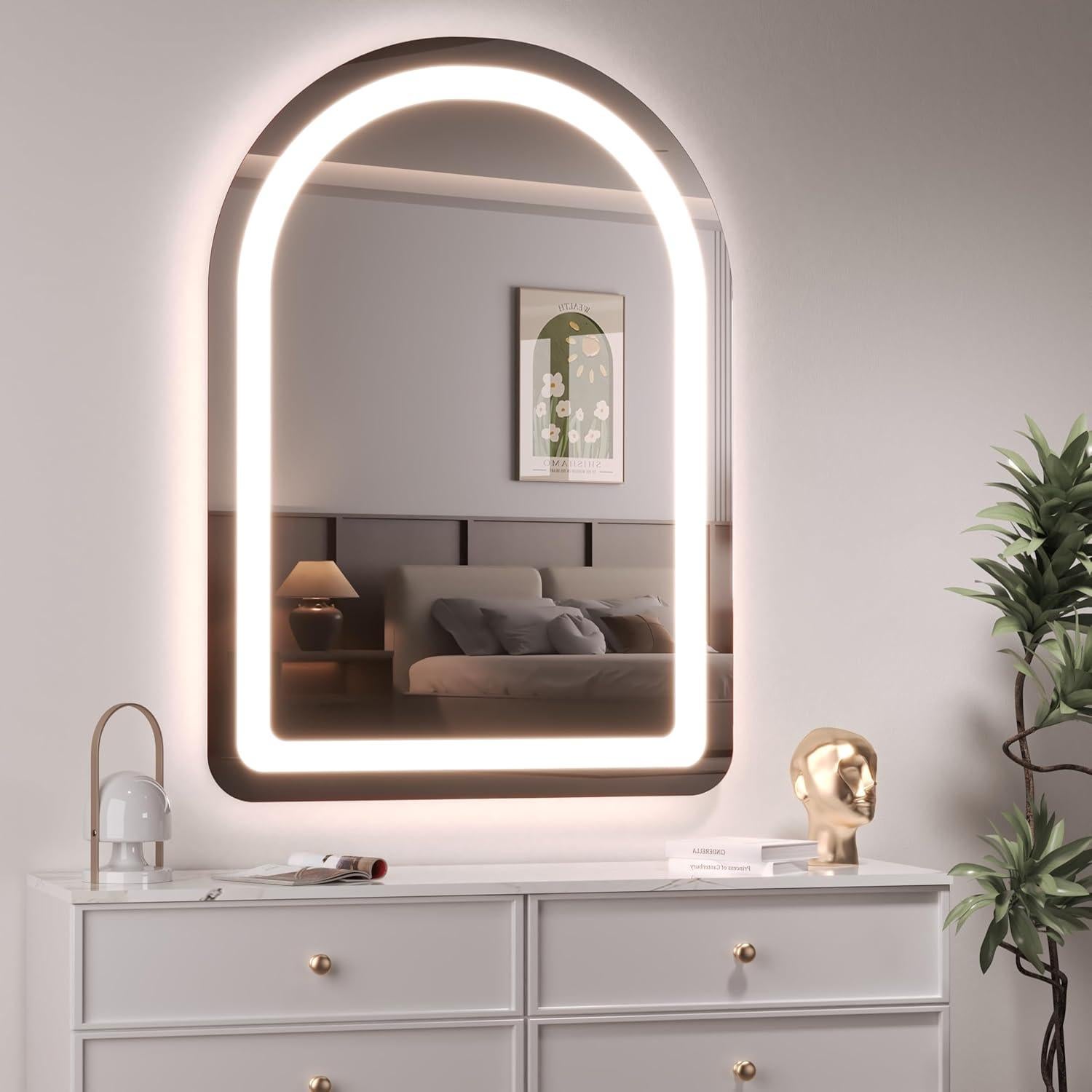 Espejo de Baño LED Hasipu 50x71 cm con Sensor Táctil y 3 Colores