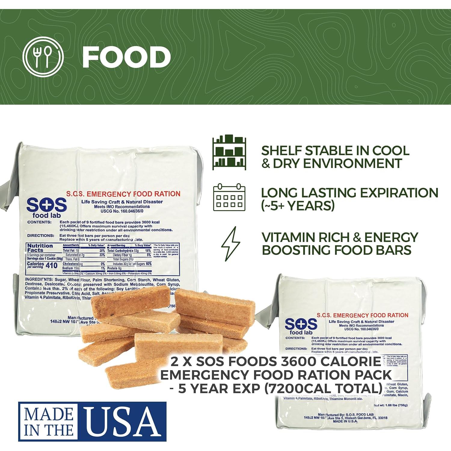 Kit de Supervivencia de Emergencia Sirius 50L para 2 Personas