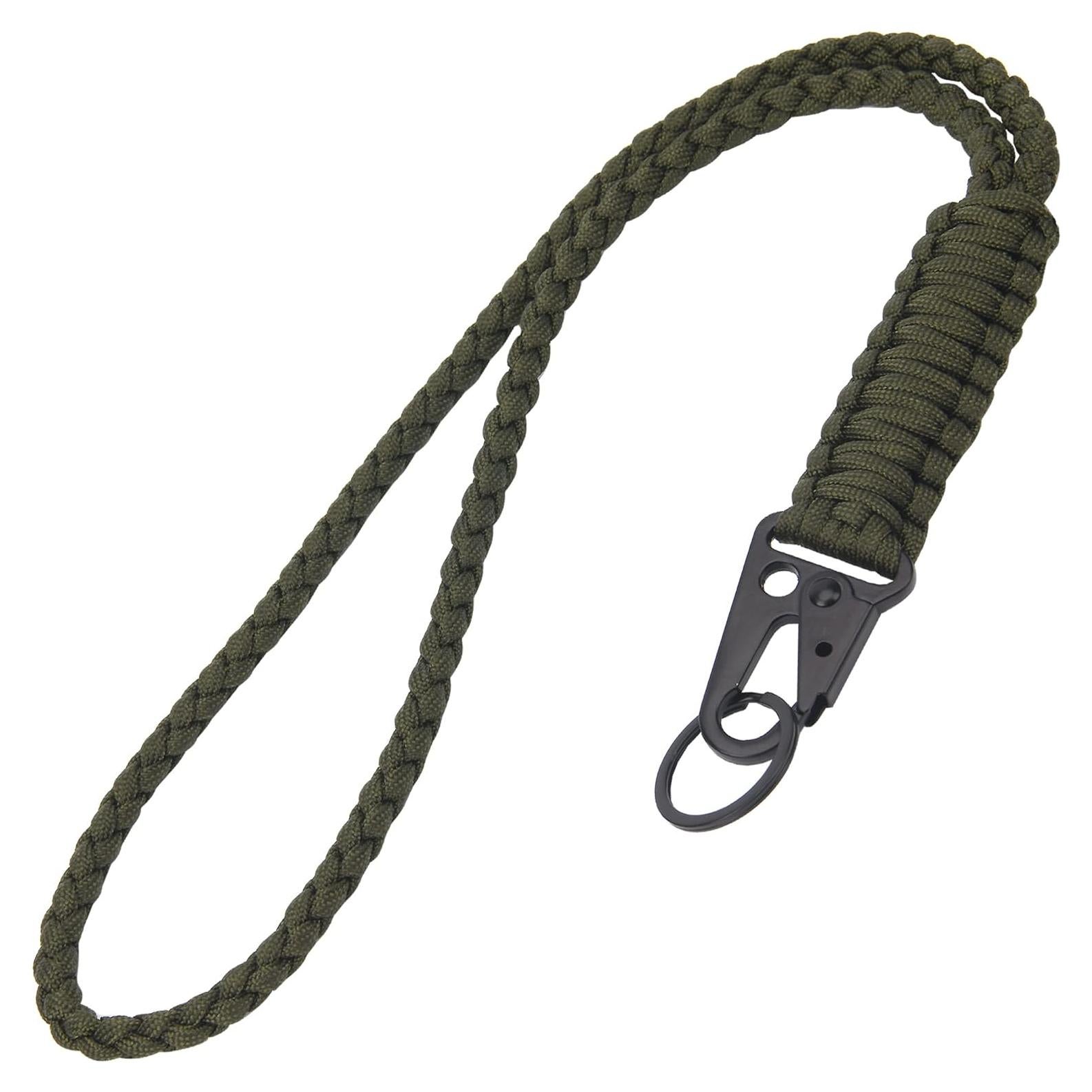 Llavero de Paracord Militar LAREDTREE Verde 50 cm Resistente