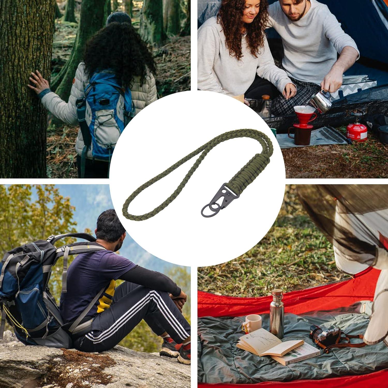 Llavero de Paracord Militar LAREDTREE Verde 50 cm Resistente