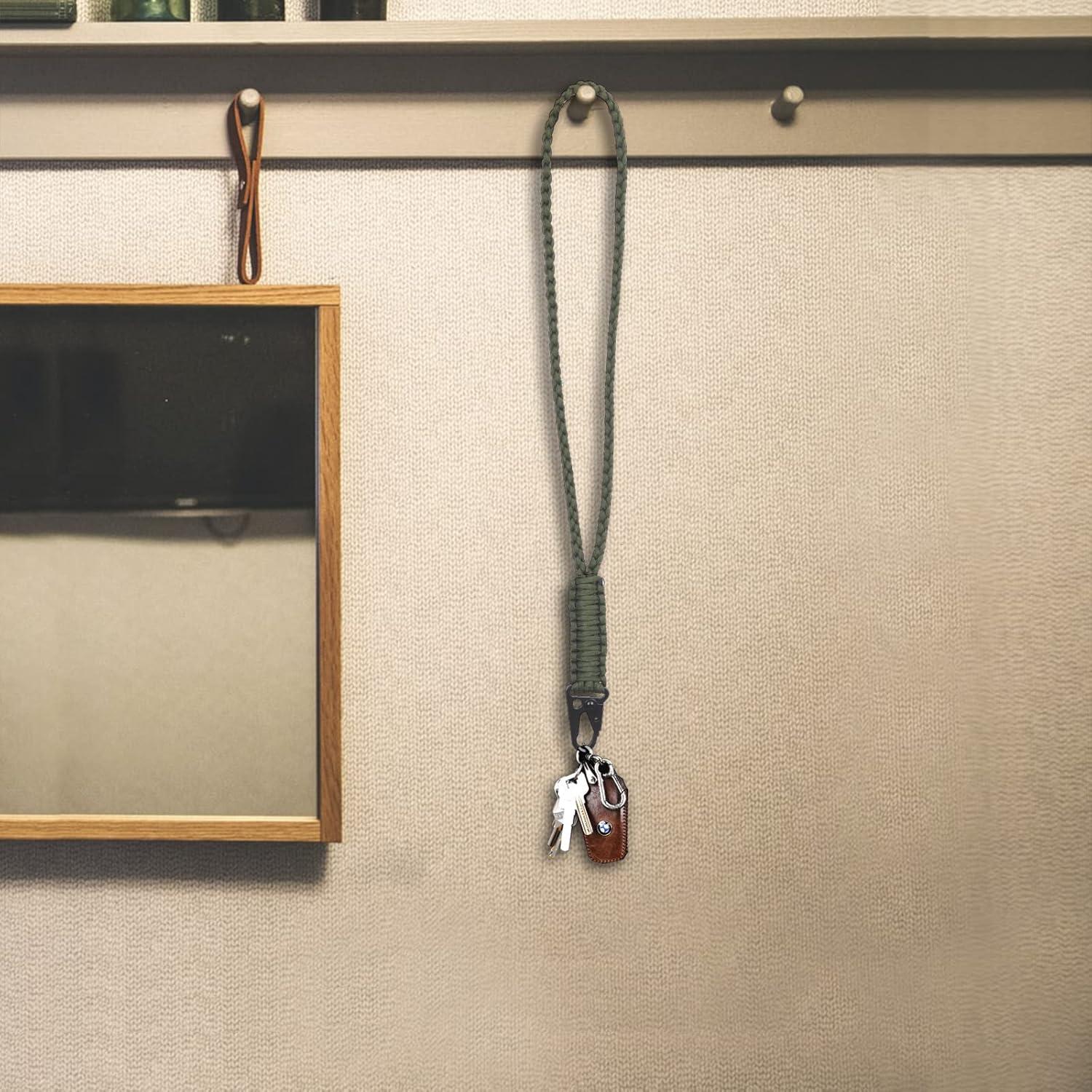 Llavero de Paracord Militar LAREDTREE Verde 50 cm Resistente