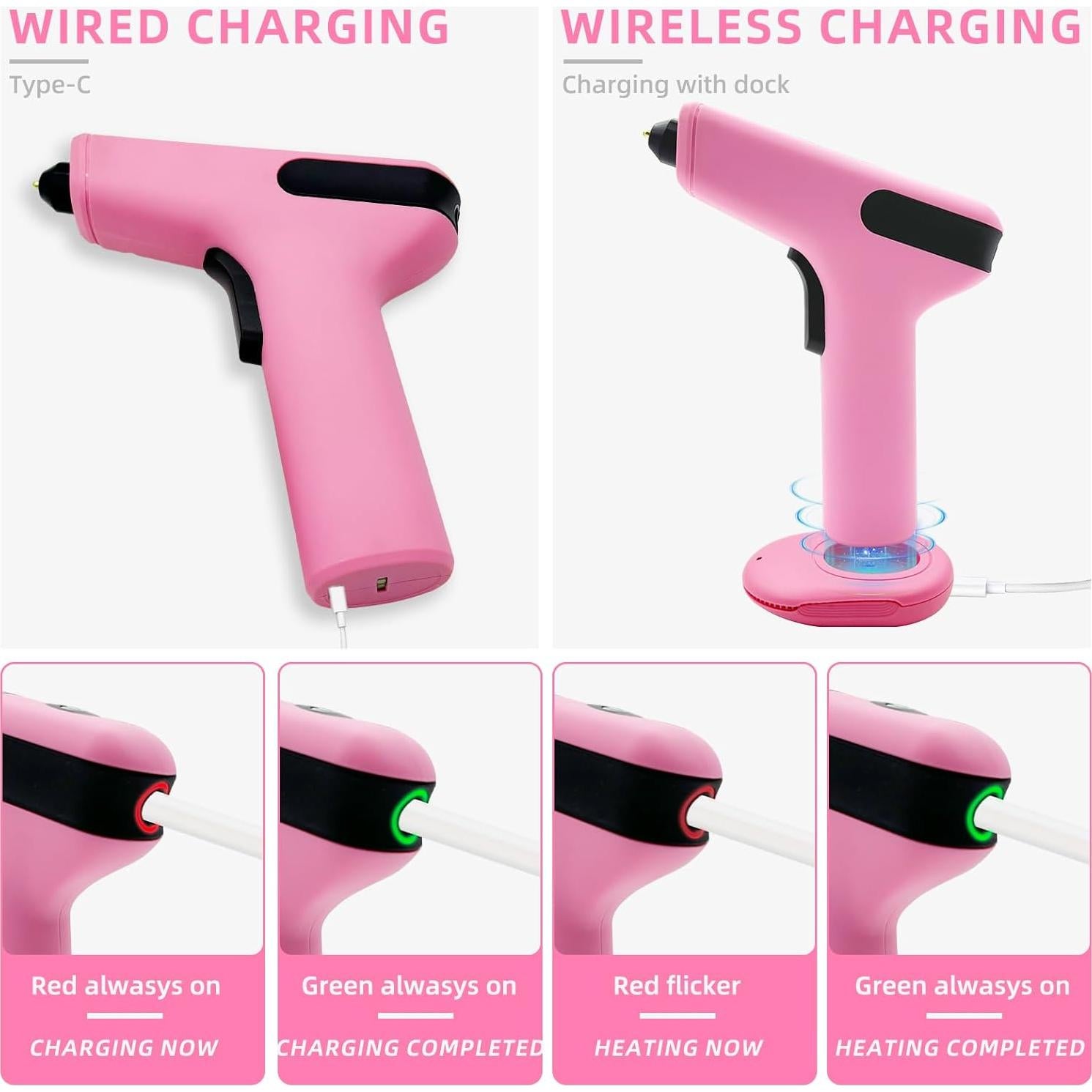 Pistola de Pegamento Caliente Inalámbrica Liumai 4000mAh LED