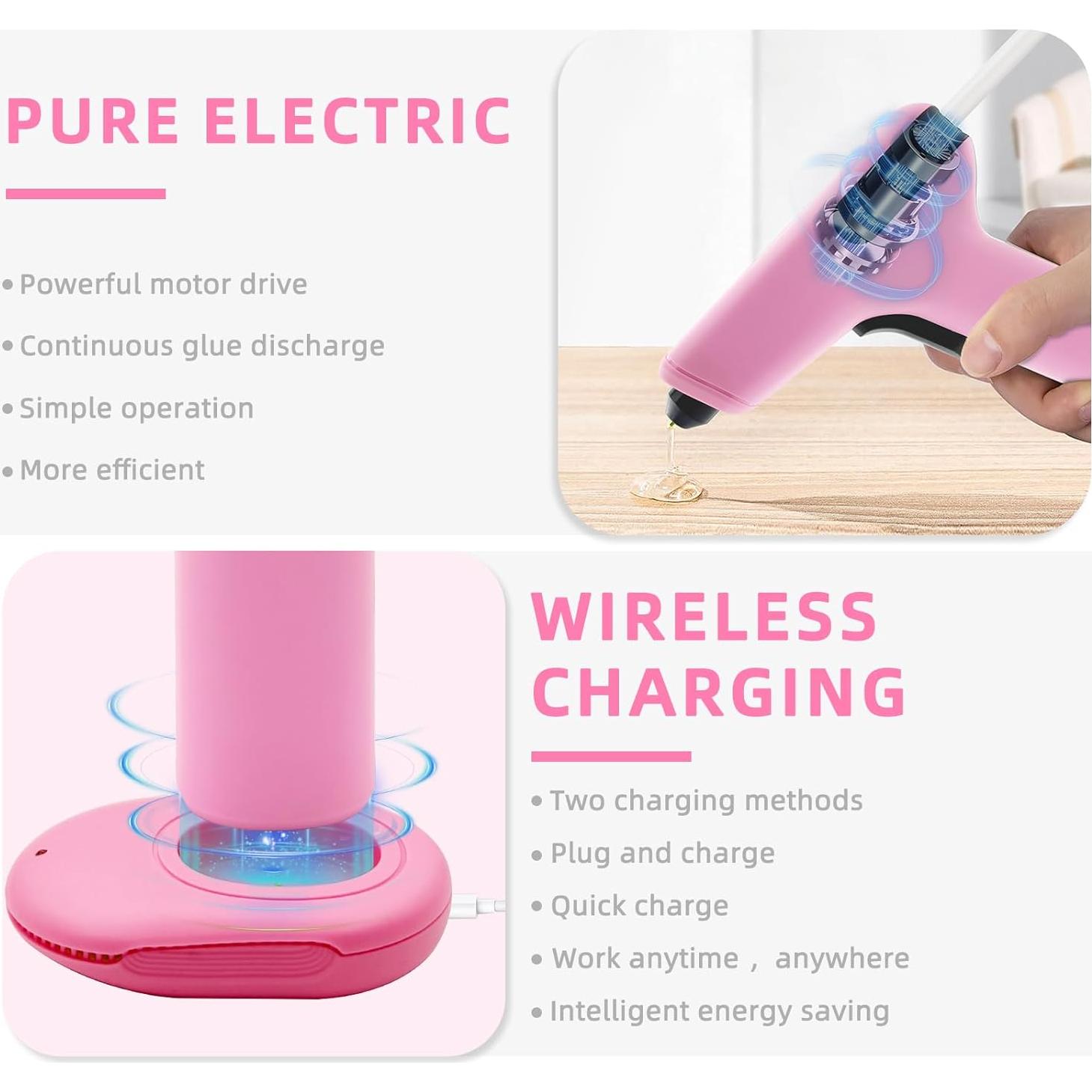 Pistola de Pegamento Caliente Inalámbrica Liumai 4000mAh LED