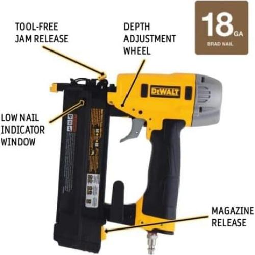 Kit de Clavadora Neumática DEWALT DWFP12231 18GA 1.2kg