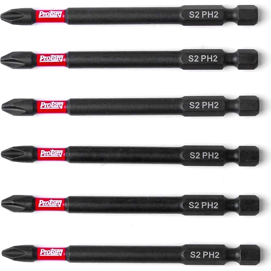 Juego de Puntas de Impacto Protorq 6 Piezas PH2 8.89 cm