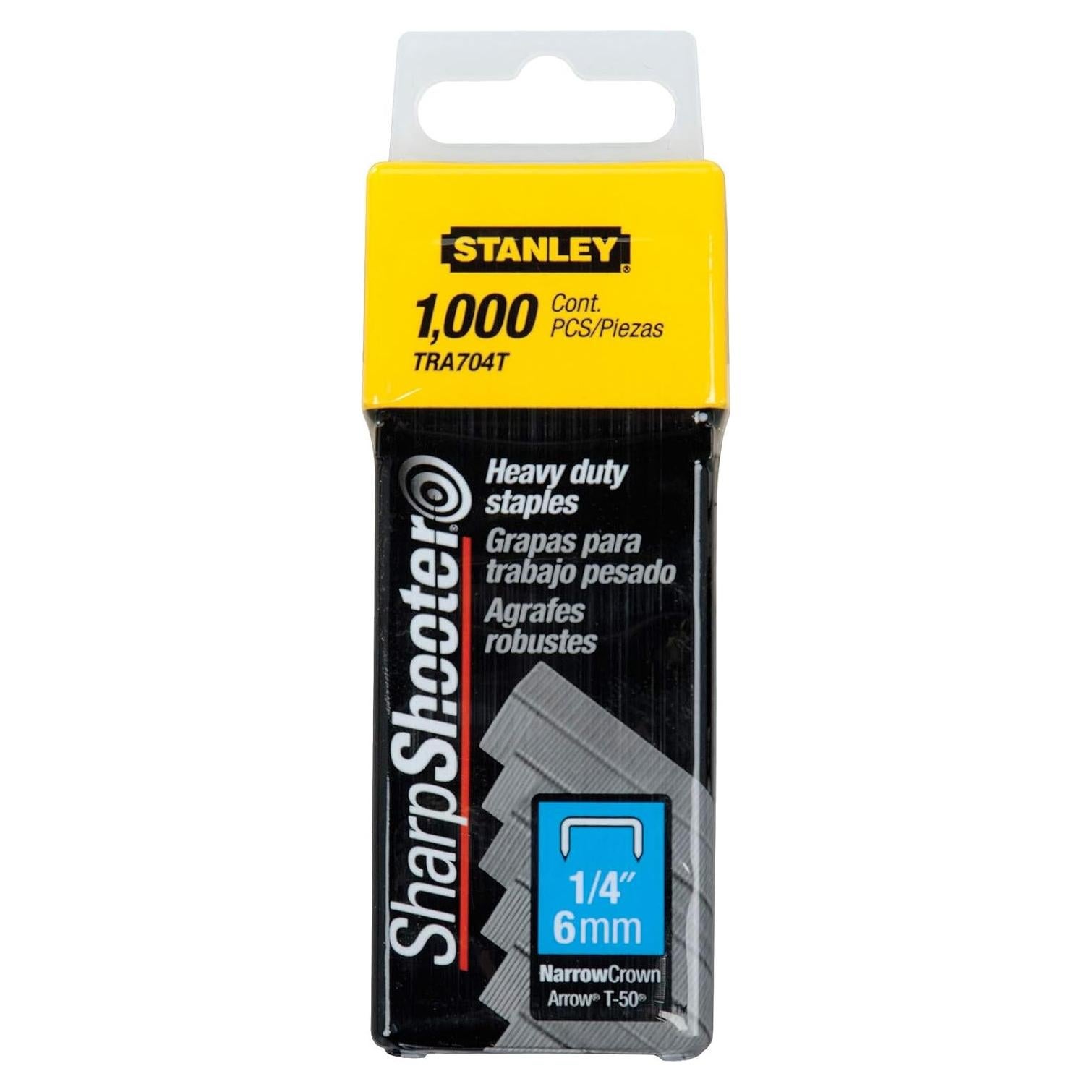 Grapas de alta resistencia Stanley TRA704T 1/4" (6.35 mm) 1000/caja