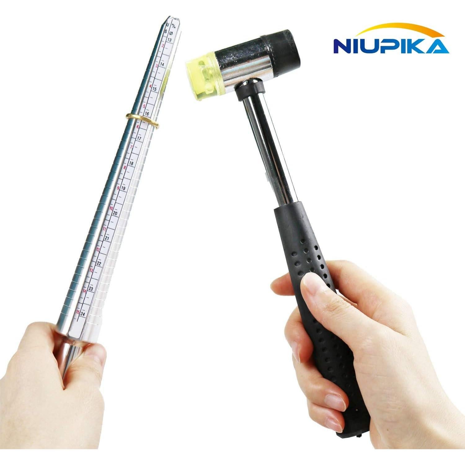 Conjunto de Medidores de Anillos NIUPIKA con Martillo de Goma