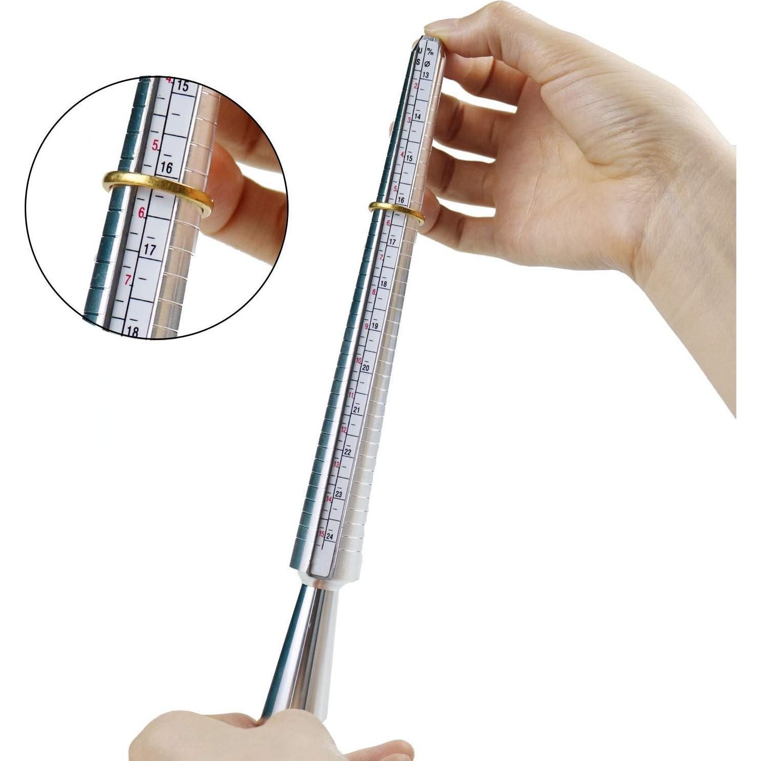 Conjunto de Medidores de Anillos NIUPIKA con Martillo de Goma