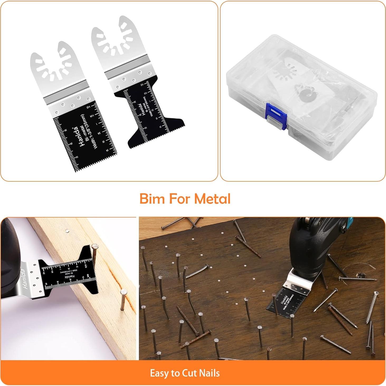 Kit de 122 Cuchillas de Sierra Oscilante Hanida para Madera y Metal