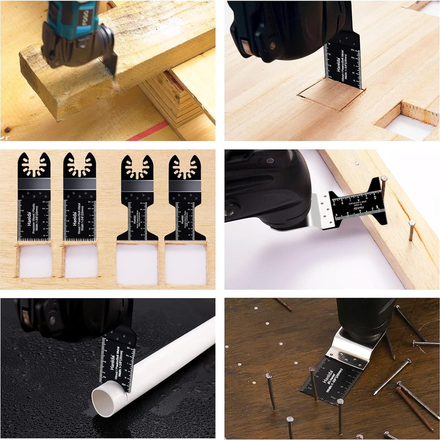 Kit de 122 Cuchillas de Sierra Oscilante Hanida para Madera y Metal