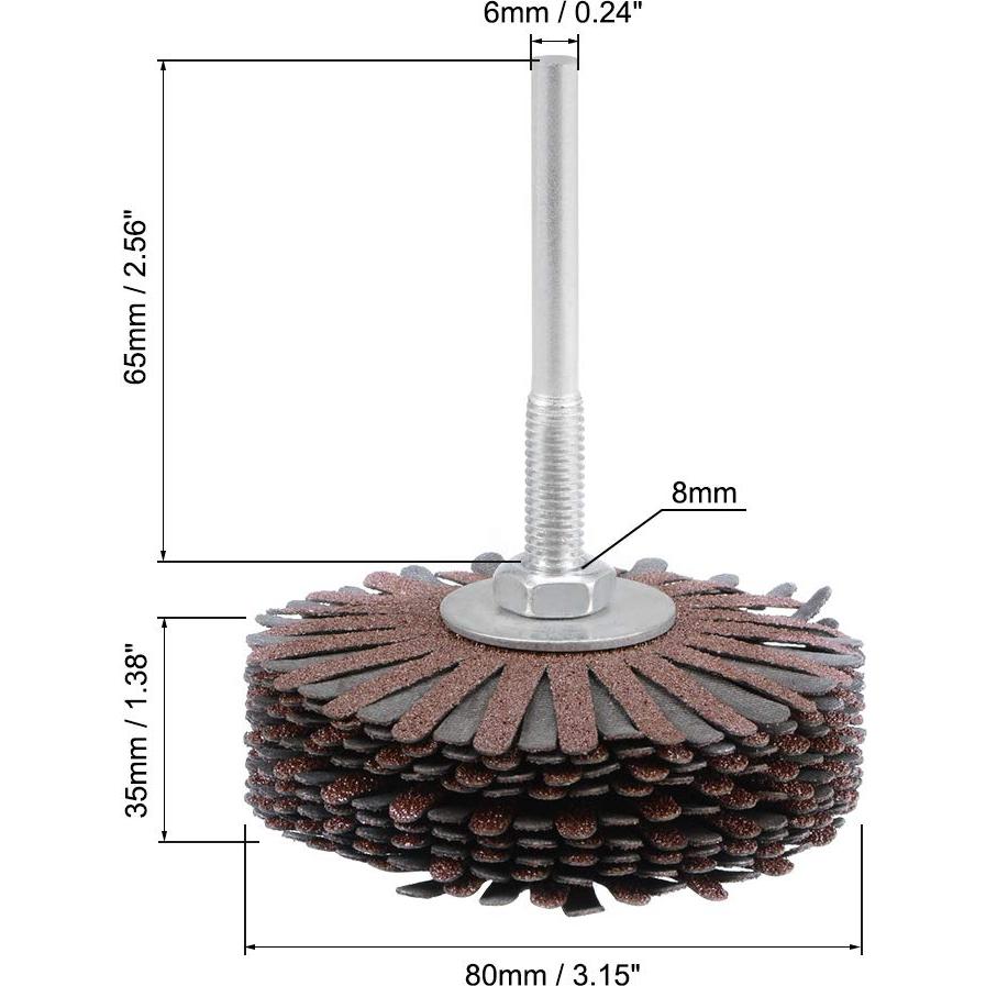 Rueda de Lijado Abrasiva Flap uxcell 80mm 80 Grano para Madera