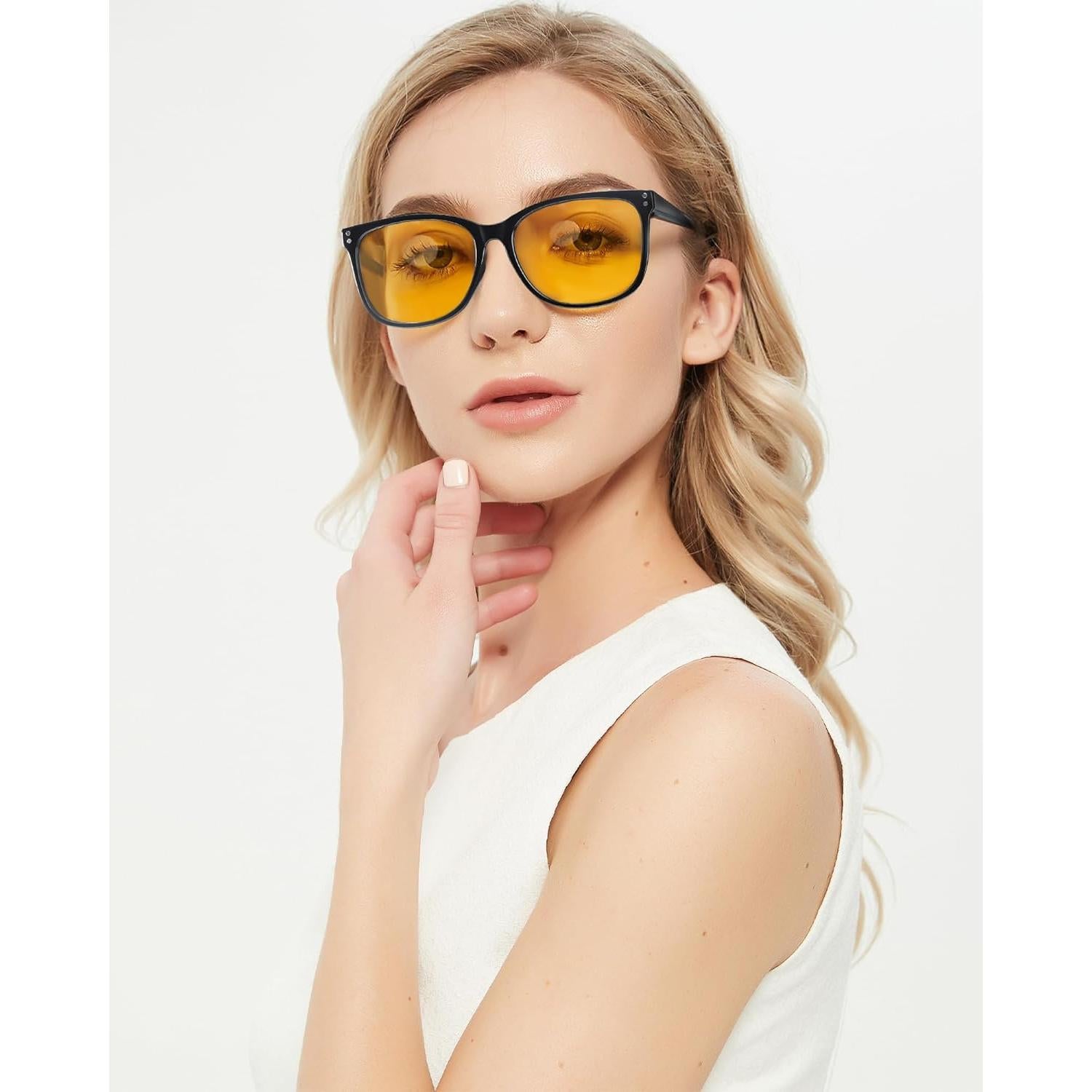 Gafas de visión nocturna LVIOE unisex con lentes amarillos