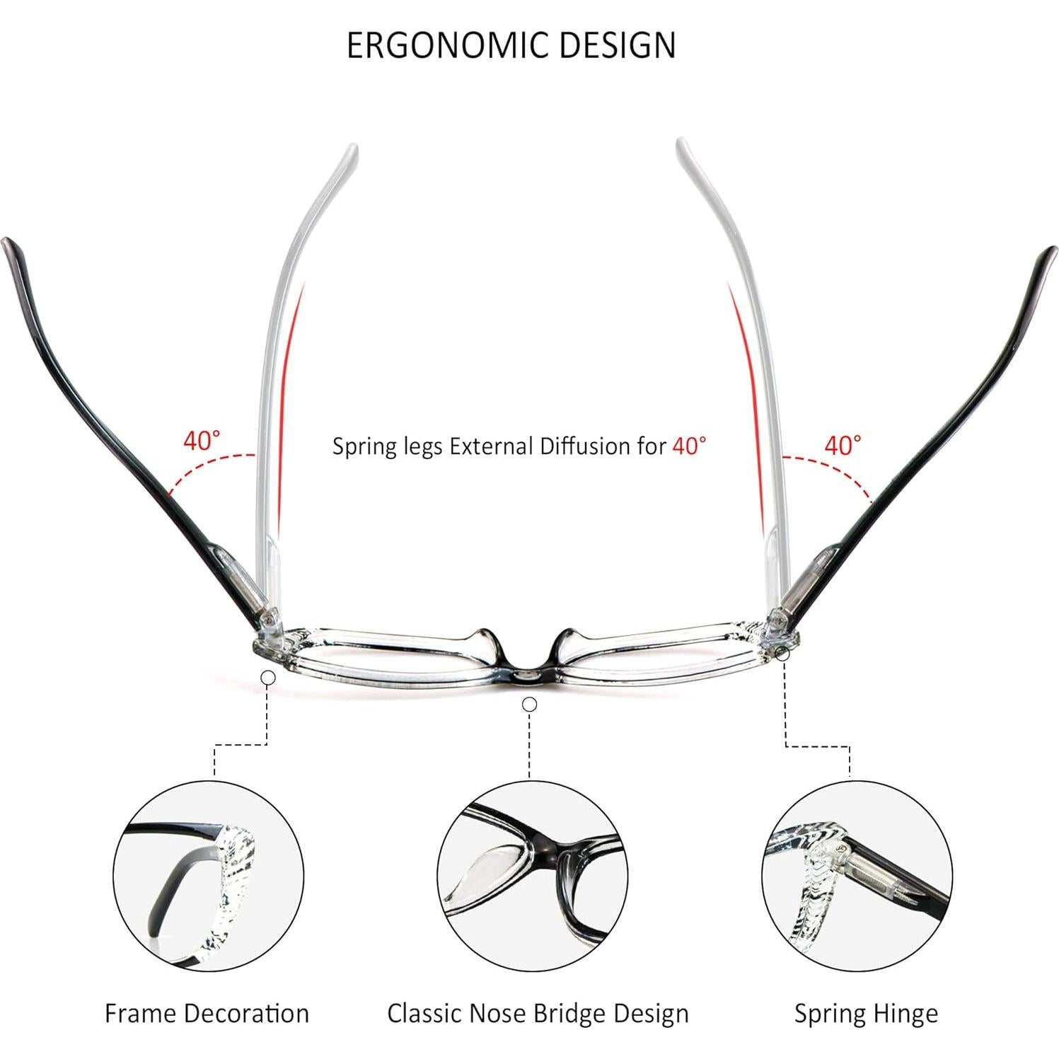 5 Pares de Gafas de Lectura VisionGlobal con Luz Azul