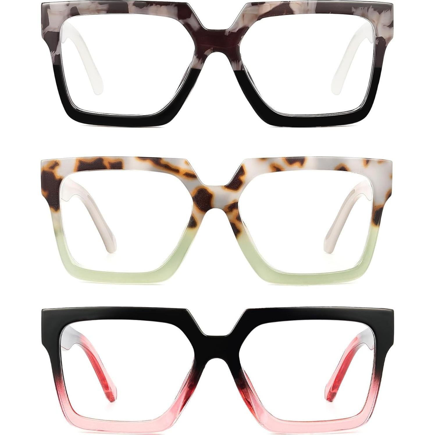 Gafas de Lectura JM para Mujeres - 3 Paquetes Multicolor con Bloqueo de Luz Azul